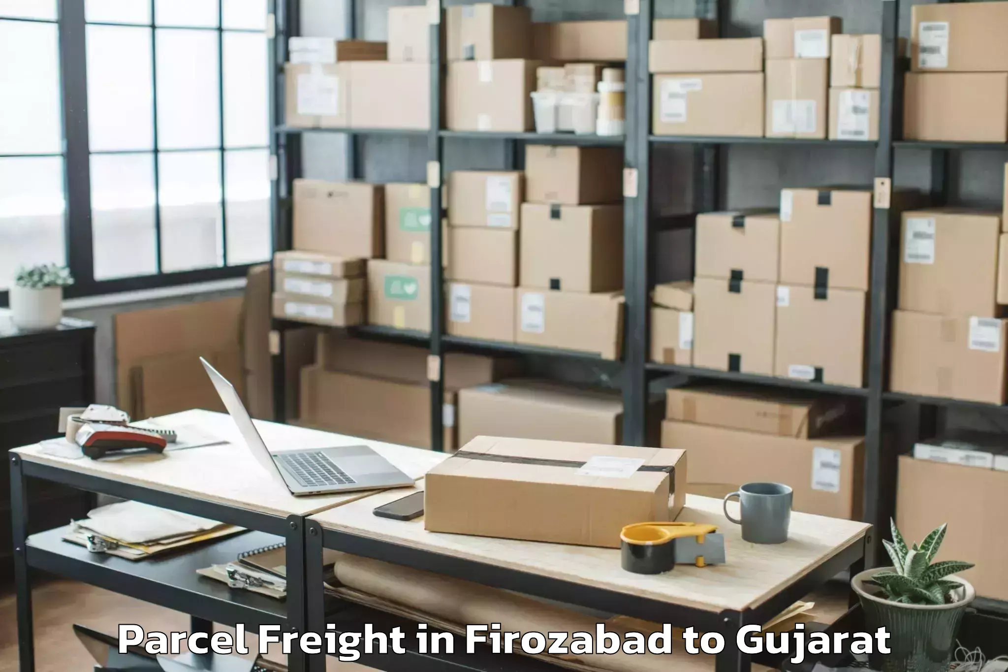 Top Firozabad to Limbdi Parcel Freight Available